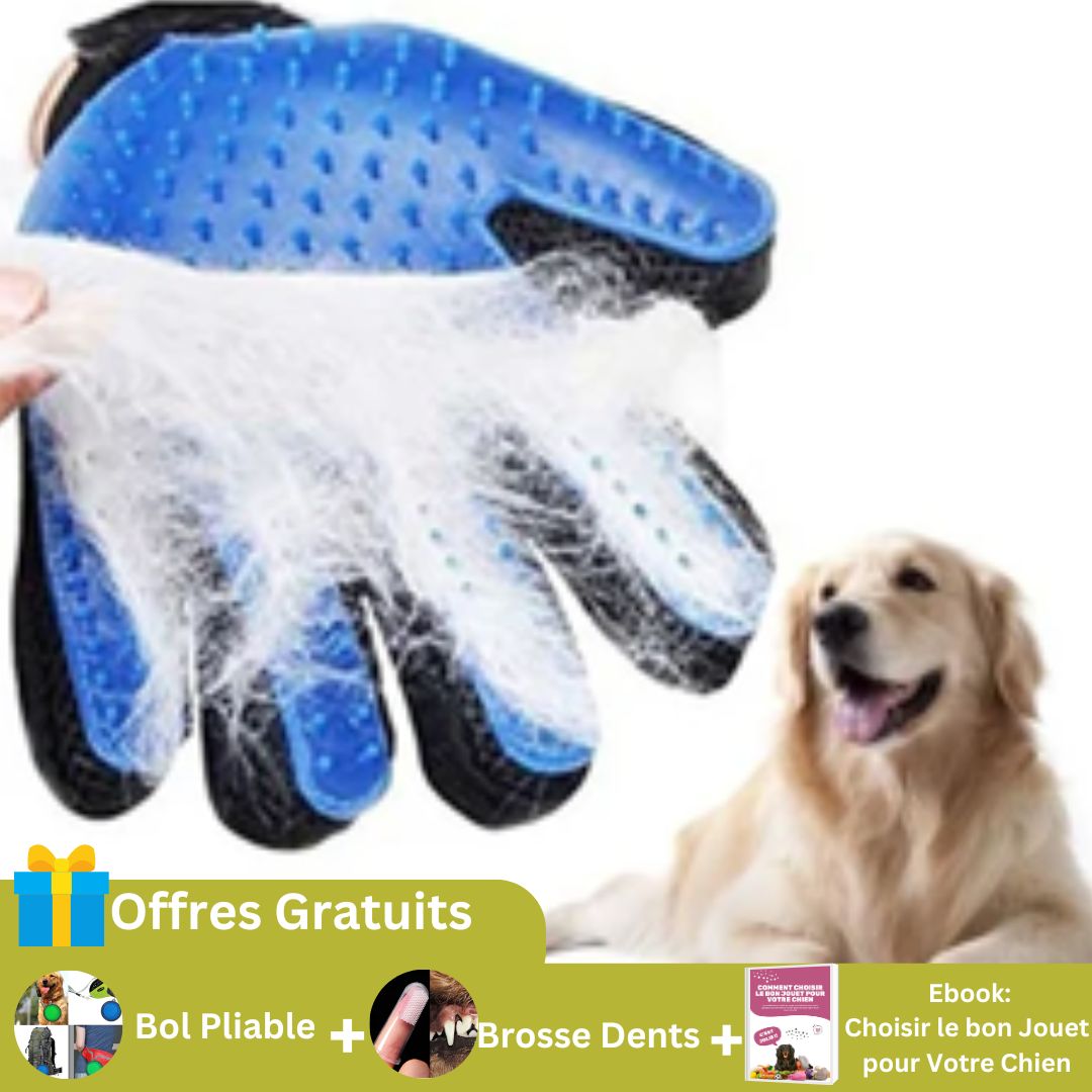 BrossyGants™ l Brosse de toilettage en silicone pour animaux - Maison-DesChiens-Heureux